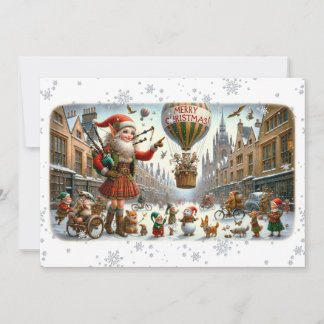 Platt vykort God Jul 021(ElfSanta)