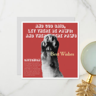 Platta hälsningskort för Cat Tass Tack Kort