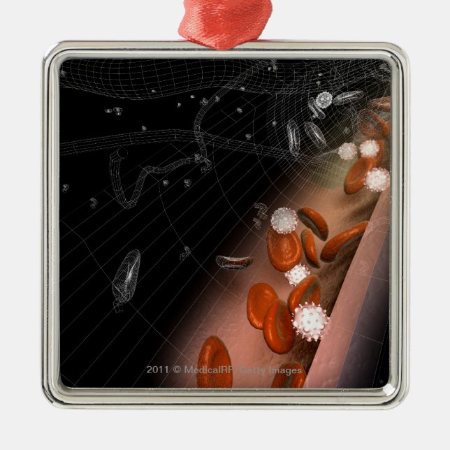 Platta i artärerna julgransprydnad metall (Framsidan)