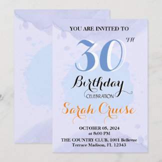 Platta inbjudningar, inbjudan till 30års födelseda