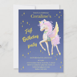 Platta inbjudningar Kort första födelsedag med uni