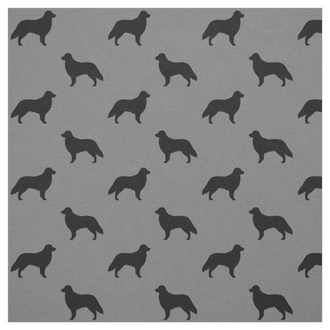 Platta Jackat Retriever Silhouettes Hundar mönster Tyg (Provkarta)