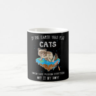 Platta jordkattunge Kitten Universe Space Sci-Fi Kaffemugg