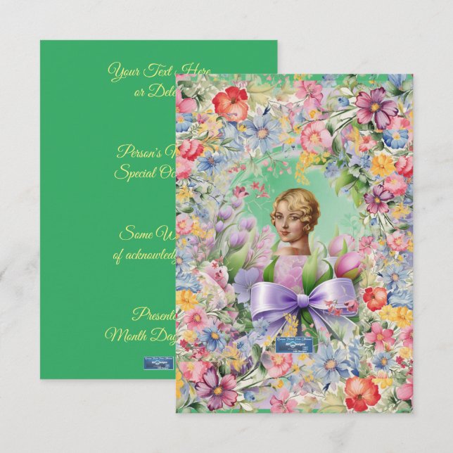 Platta kort 1 L-Grön(CameoGarden)RFPMDesigns©️2024 (Fram/baksida)