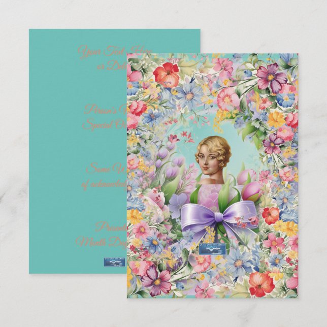 Platta kort 1 Turkos(Cameo Garden)RFPMDesigns©️202 (Fram/baksida)