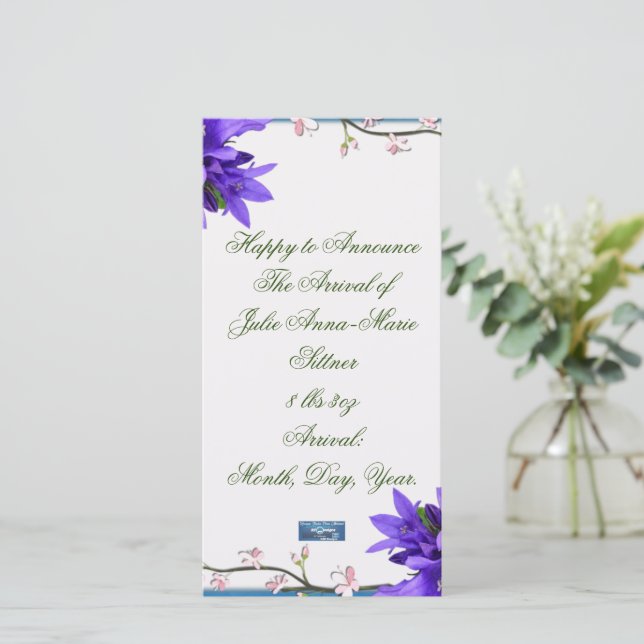 Platta kort 8 (PurpleBlossoms) RFPMDesigns ©️ 2024 (Stående Fram)