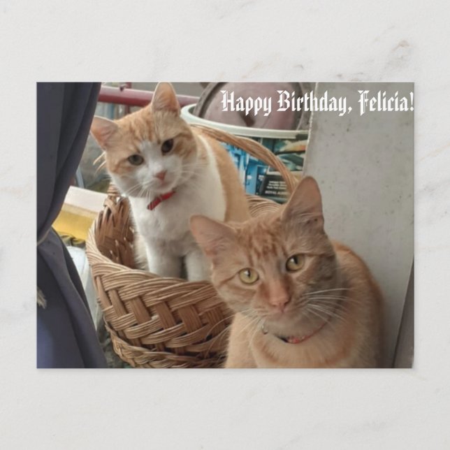 Platta kort för hälsningens födelsedag (Framsida)