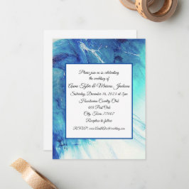 Platta kort för inbjudan till abstrakt bröllopsbju