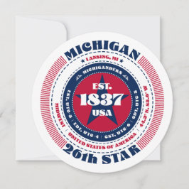 Platta kort för Michigan State Circular Typography
