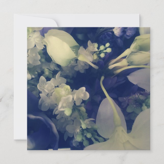 Platta kort för vintage blommor (Framsida)