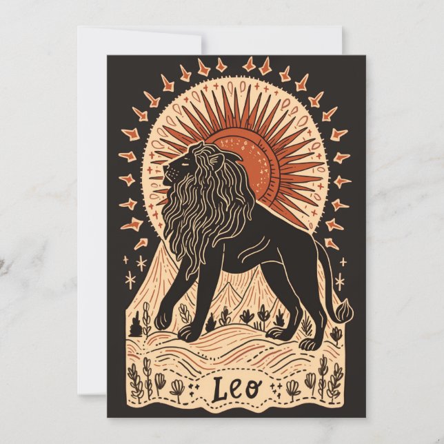 Platta kort - Leo Celestial Zodiac Art (Framsida)