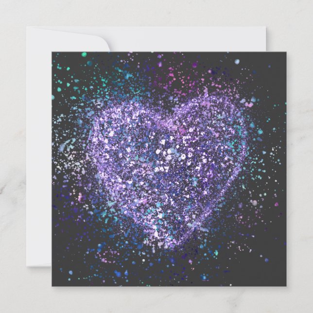 Platta Paint Lila Heart Card (Framsida)