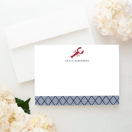 Platta styrkort för Lobster Personlig Stationery Anteckningskort
