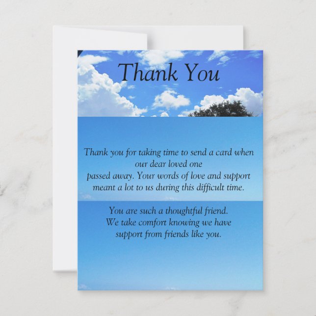 Platta Tack Sympathy Card (Framsida)