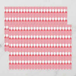 Platta Tacksamhetskort | Röd Ornamenterad | Elegan Tack Kort