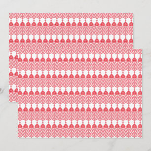Platta Tacksamhetskort   Röd Ornamenterad   Elegan Tack Kort