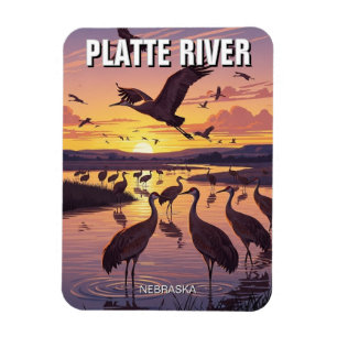 Platte River Sandhill Tranor Nebraska Resa Magnet