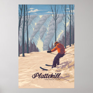 Plattekill Catskill Mountains NY USA Skidort Poster
