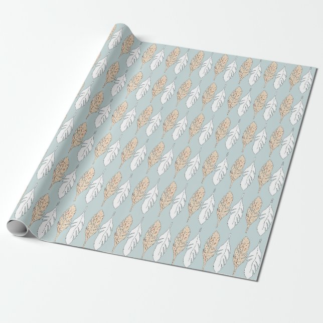 Platter-Paint Feathers Presentpapper (Utrullad)