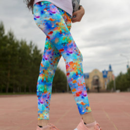 Platter Paint Rainbow of Bright Färg Background Leggings