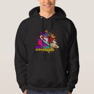 Platter Painting Art är min superpower Messy Artis Hoodie