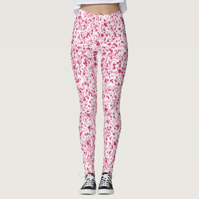 Platterfärg för shock rosa, Abstrakt Leggings (Framsida)