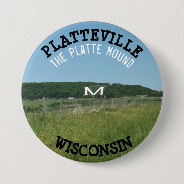 Platteville Mound Wisconsin Button Knapp (Framsida)