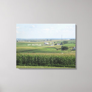 Platteville, Wisconsin Amish Farm Scenia View Canvastryck