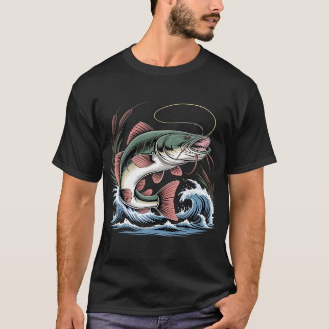 plattfiskfiske t shirt (Framsida)