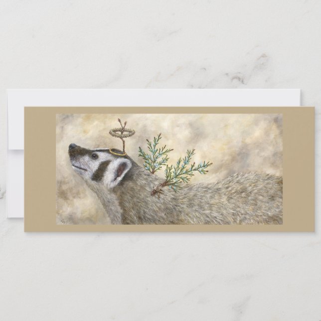 Plattformat Angel Clarissa-kort Inbjudningar (Framsida)