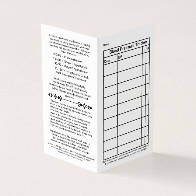 Plattformskort för vanligt blodtryck 2021 visitkort (Utsida)