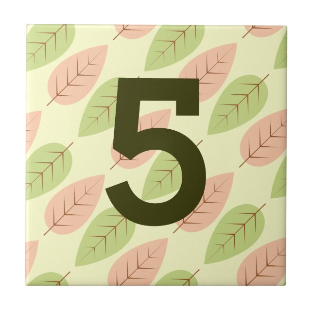 Plattformsritning för adressens tryckta Löv Kakelplatta (Framsidan)