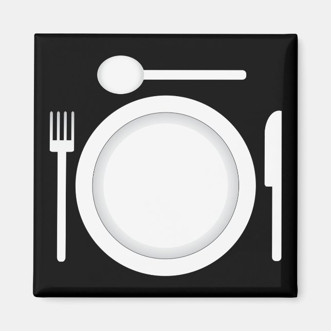 Plattgaffel och sked knivar magnet (Framsidan)