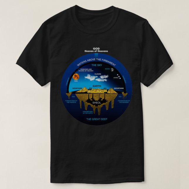 Plattjordsmedicin för Hebrew-kosmologi T Shirt (Design framsida)