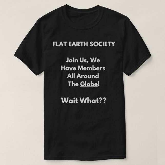 Plattjordssamhället runt den globala, ologiska fyn t shirt (Design framsida)