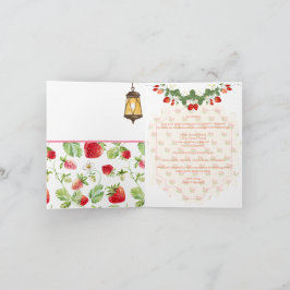 Plattkort för jordgubbsbär, anpassningsbar anteckningskort