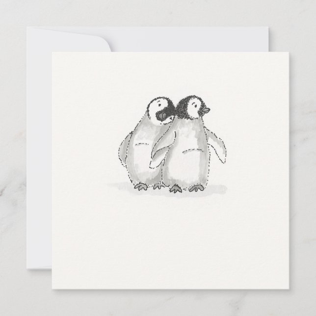 Plattkort för penguin baby kort (Framsida)