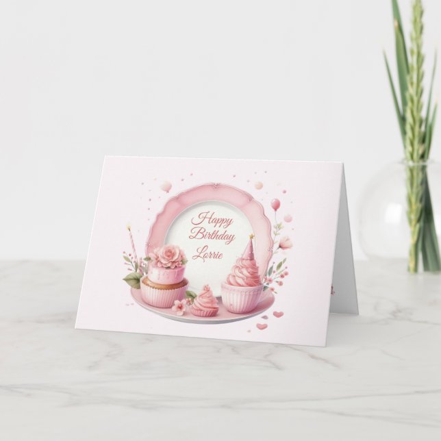 Plattkort för personlig Grattis på födelsedagen Kort (Framsida)