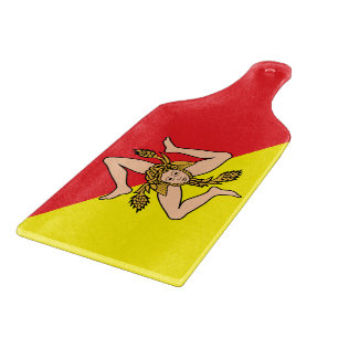 Plattor av glas med flagga Sicilien