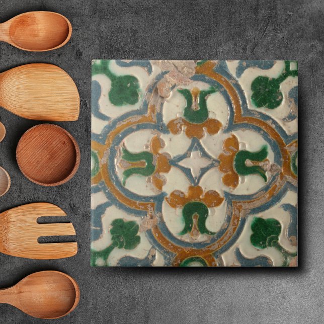 Plattor av portugisisk blomazulejos kakelplatta (Mediterranean Portuguese flower azulejos tiles)