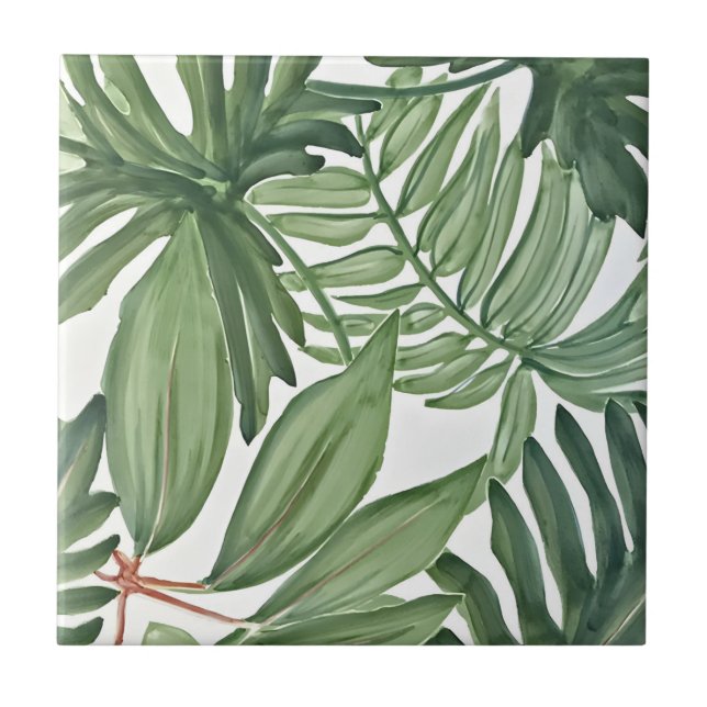 plattor av tropiska gröntar kakelplatta (Framsidan)