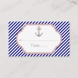 Plattor för marint blåkorallat nautiskt bröllop placeringskort