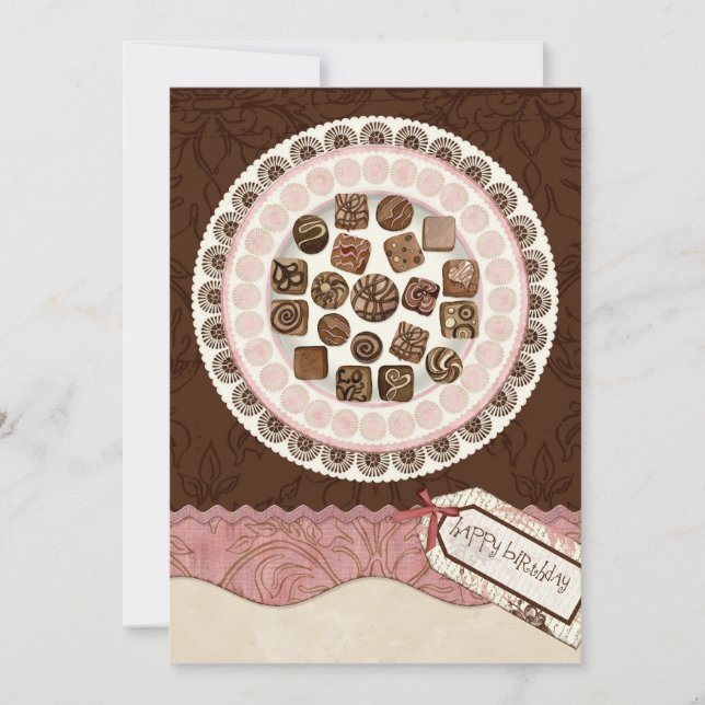 Plattor fullt av chokladvaror Födelsedagsfest inbj Inbjudningar (Framsida)
