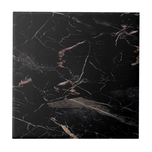 Plattor i Svarta och guld golv Kakelplatta (Framsidan)