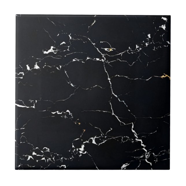 Plattor i Svarta och guld golv Kakelplatta (Framsidan)