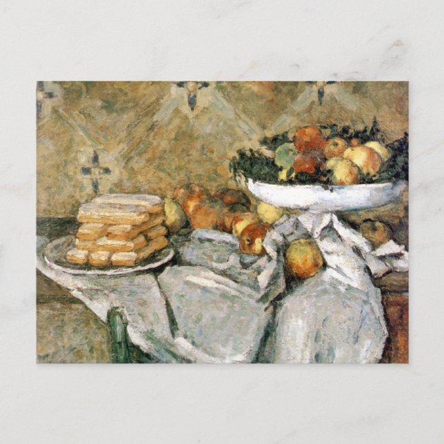 Plattor med frukt och bär finger - Cézanne Vykort (Framsida)