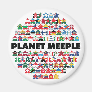 Plattor Meeple, Black Text Round Magnet