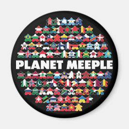 Plattor Meeple, Vit text runda magnet