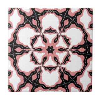 Plattor, Rosa, vit och svart design Kakelplatta