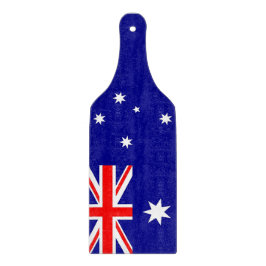 Plattpaddel av glas med flagga av Australien